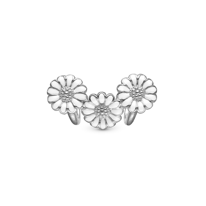 White Marguerite Trinity Charms til læderarmbånd - CHRISTINA