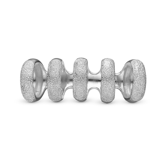 Pieces of Galaxy Charm 6 mm for Classic Leather Bracelet - Brushed Sterling Silver