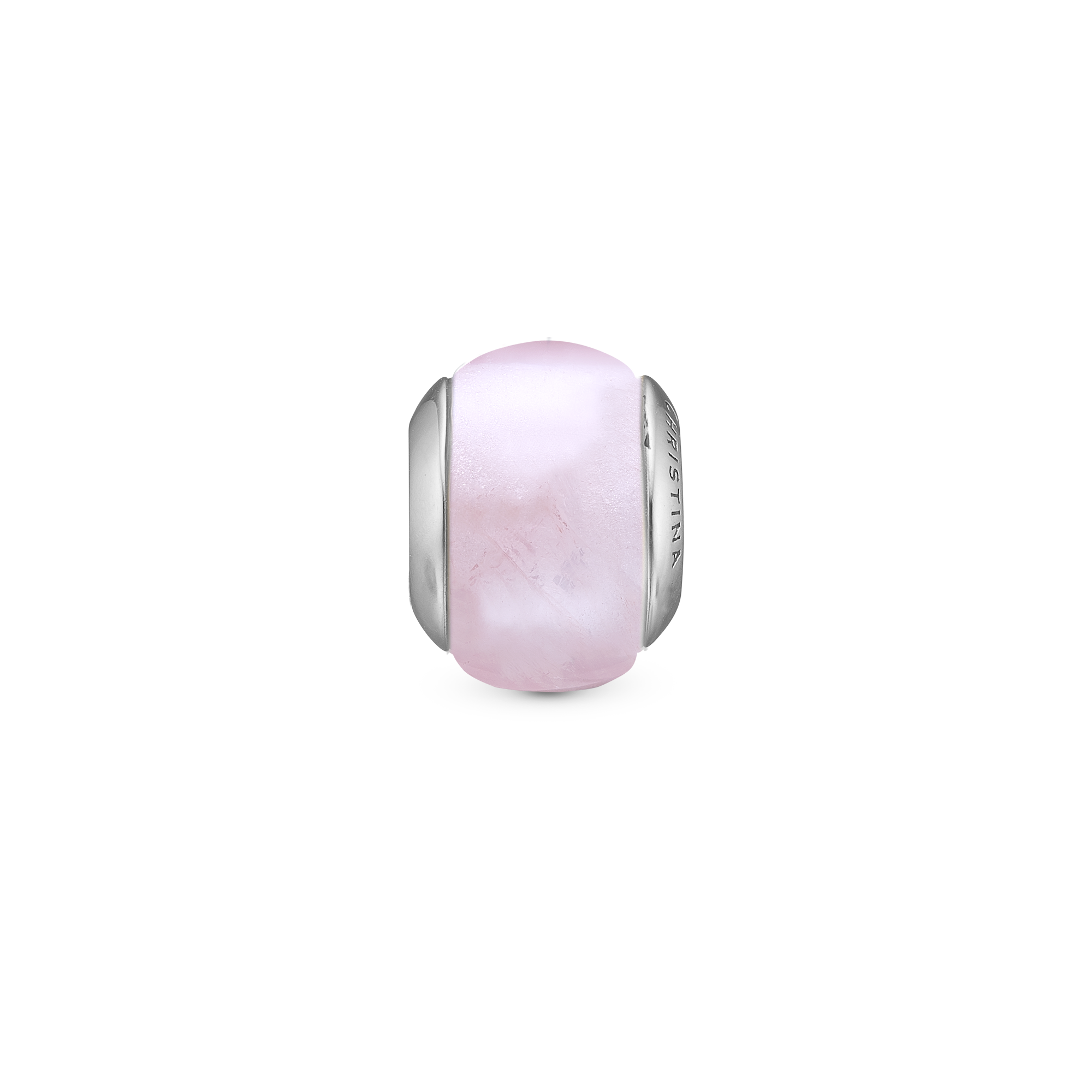 Rose Quartz Magic Charm 6 mm for Classic Leather Bracelet - Sterling Silver with 1 Rosakvarts