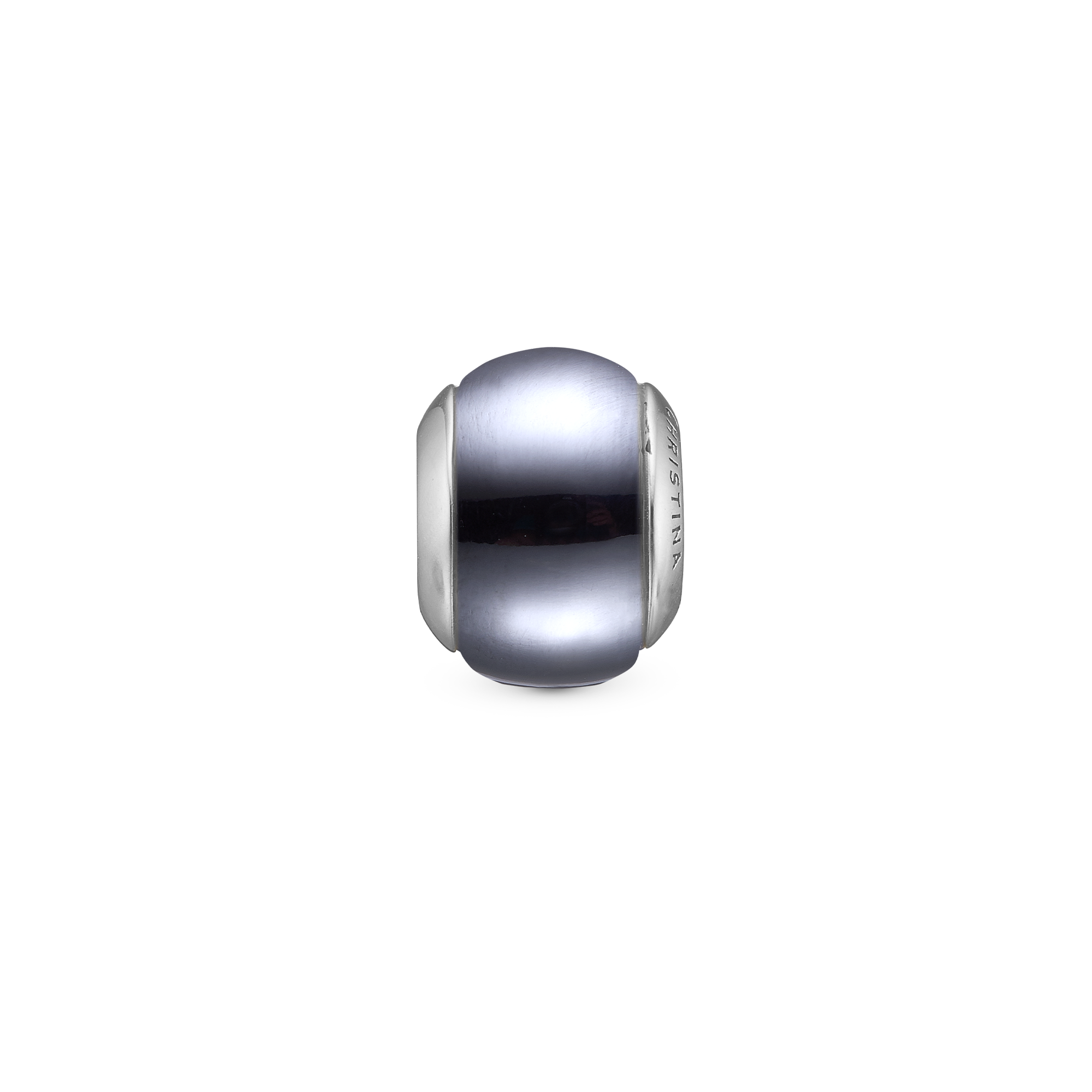 Hematite Magic Charm 6 mm for Classic Leather Bracelet - Sterling Silver with 1 Hæmatit