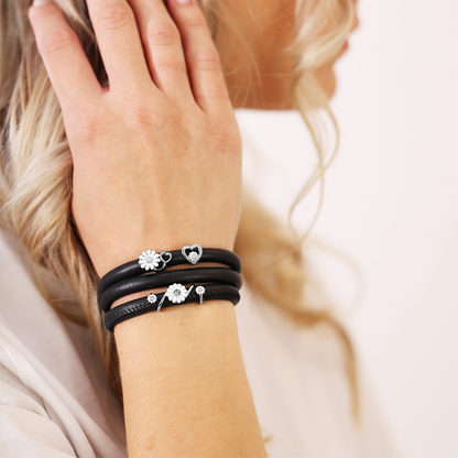 Marguerite Heart Charms til læderarmbånd - CHRISTINA