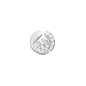 Ocean Splash Charm 6 mm for Classic Leather Bracelet - Sterling Silver with 15 white Cubic Zirkonia