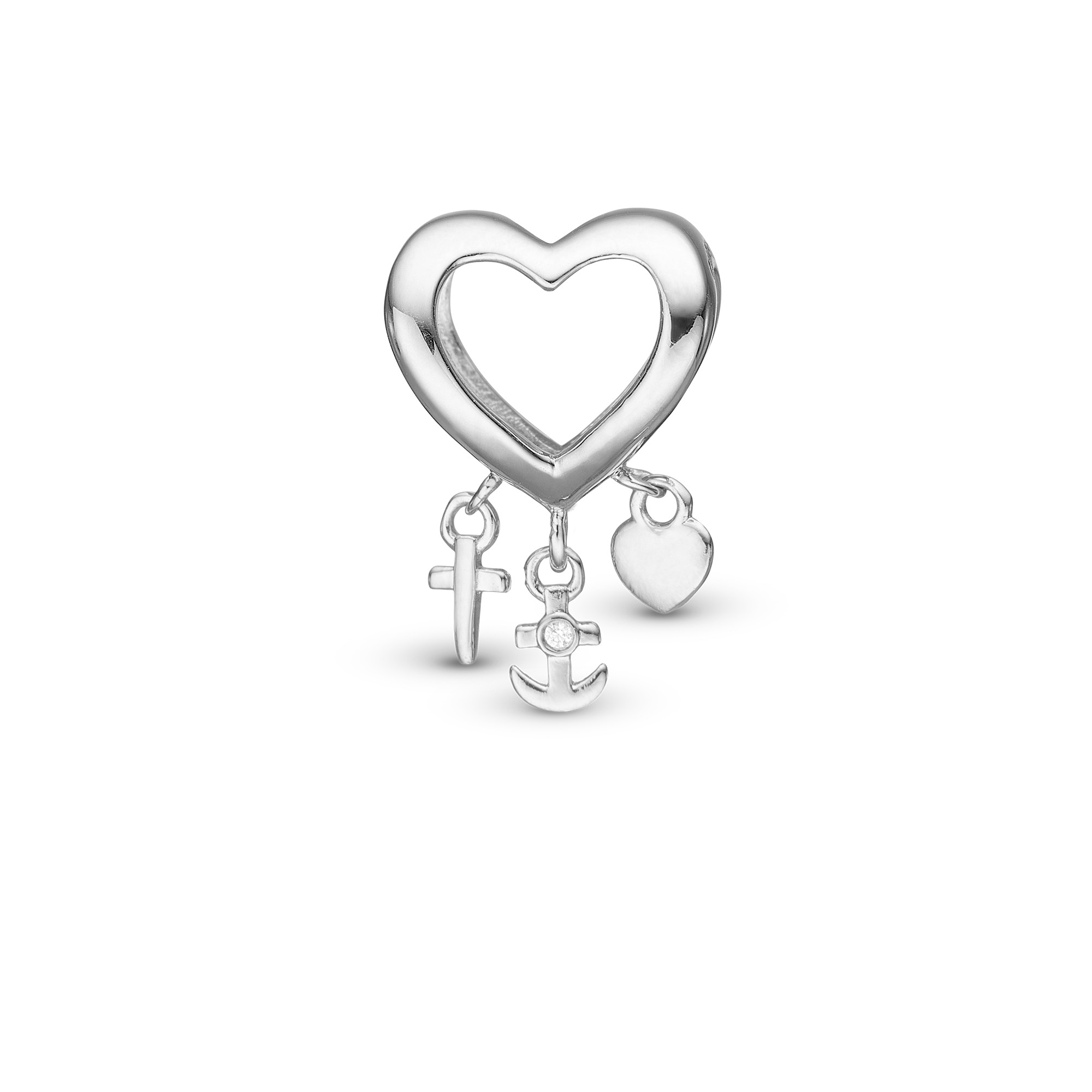 My Faith, Hope & Love Charm 6 mm for Classic Leather Bracelet - Sterling Silver
