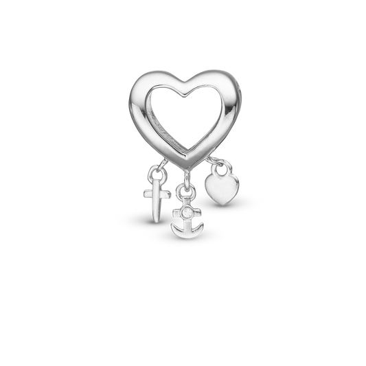 My Faith, Hope & Love Charm 6 mm for Classic Leather Bracelet - Sterling Silver