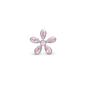 Magic Flower pink Charm 6 mm for Classic Leather Bracelet - Sterling Silver with 6 Pinke Cubic Zirkonia