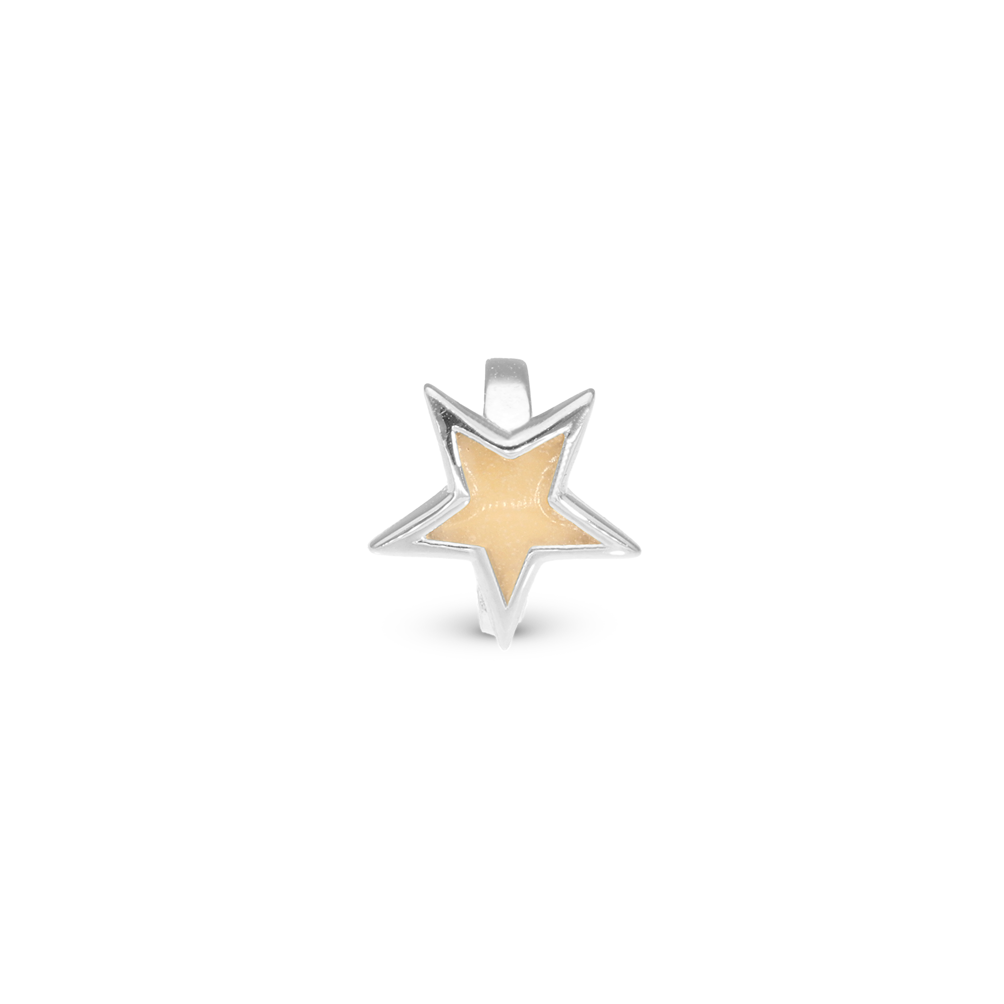 Glow in the Dark – Star Charm 6 mm for Classic Leather Bracelet – Polished Sterling Silver