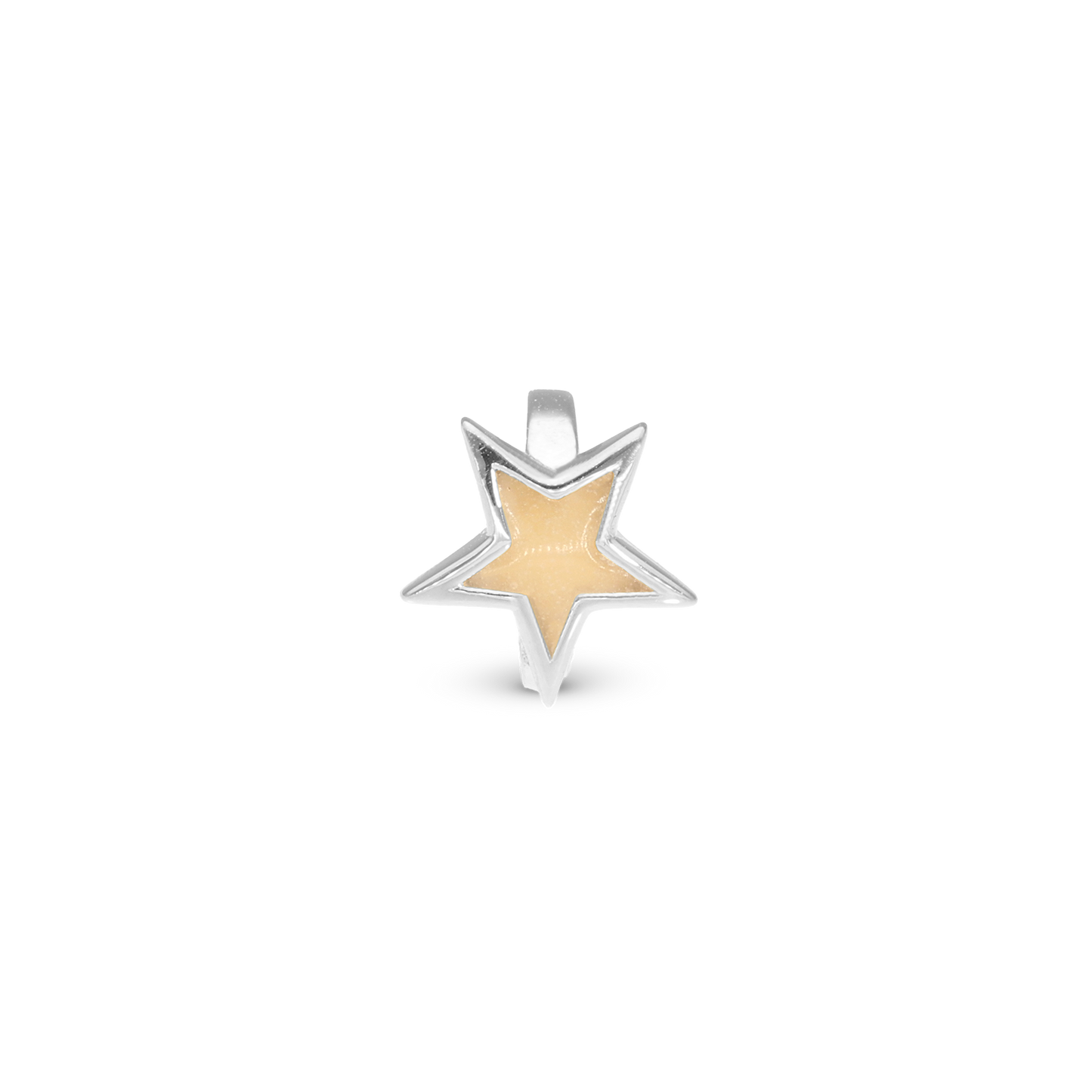 Glow in the Dark – Star Charm 6 mm for Classic Leather Bracelet – Polished Sterling Silver
