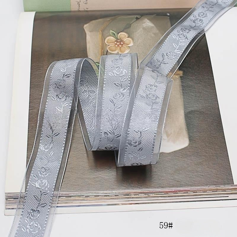 Textured Rose Jacquard Snow Yarn Ribbon Holder Ribbon Diy Butterfly Companion Hand Gift Ribbon Ornament Material