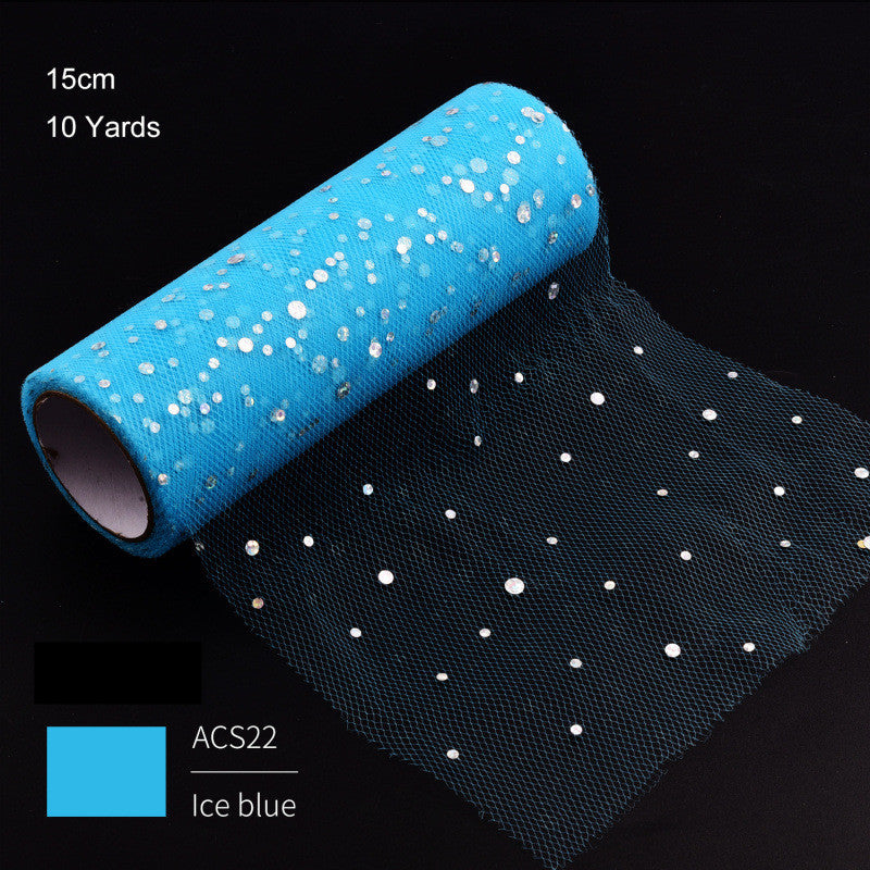 Sequined Net Yarn Small Dot Gauze Scarf