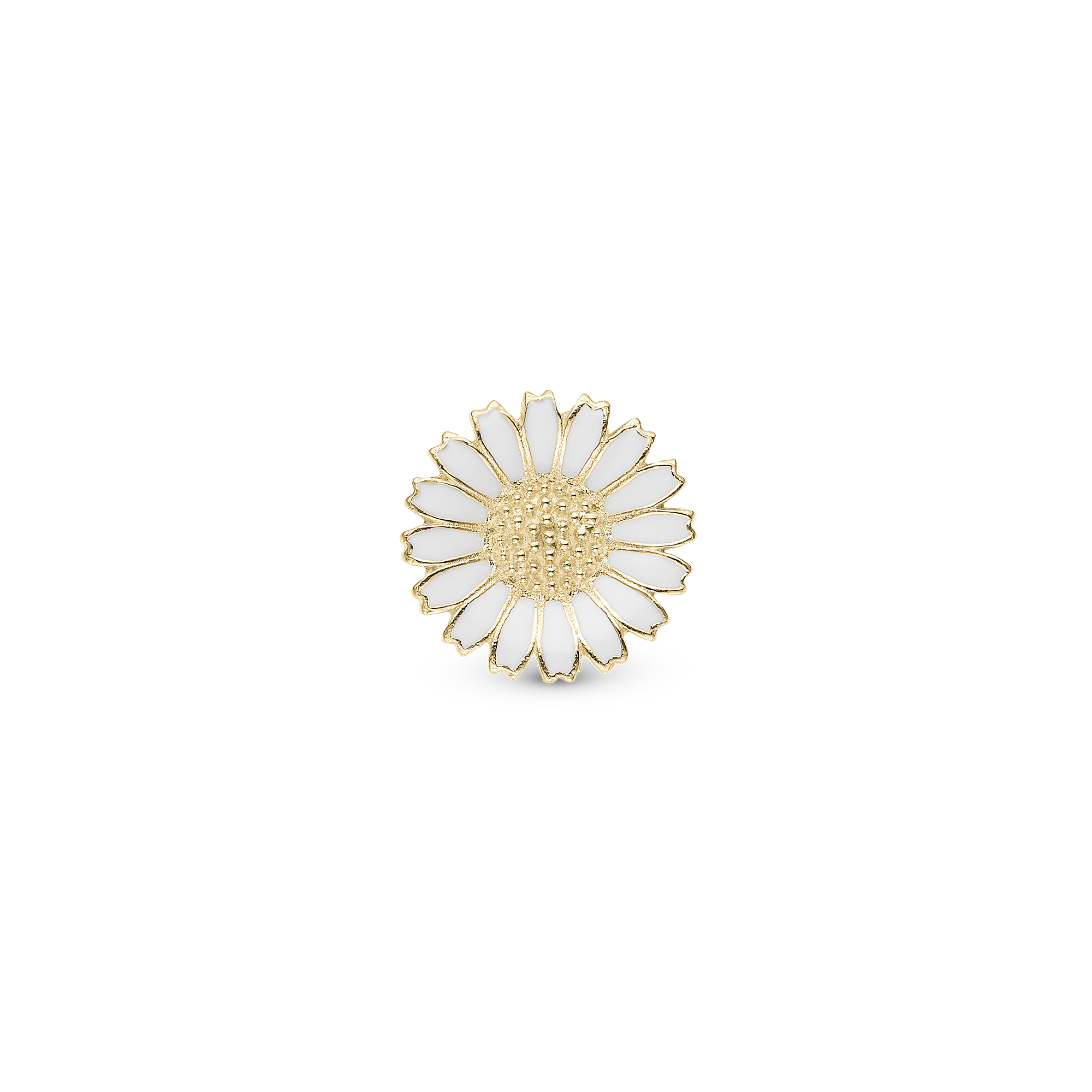 Marguerite 13mm - Charm 6 mm for Classic Leather Bracelet - Gold Plated Sterling Silver