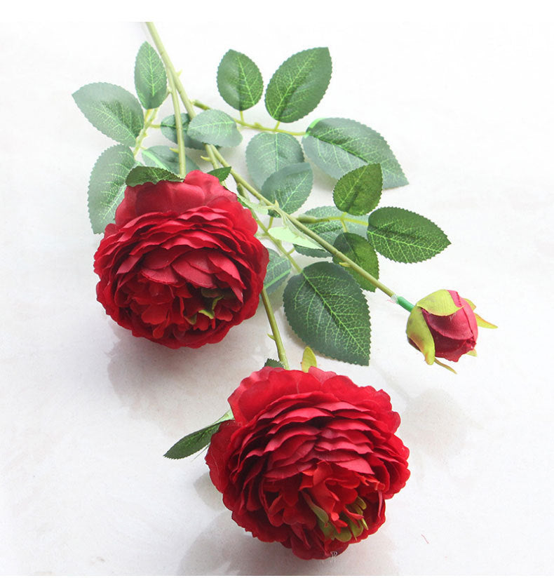 3 head peonies artificial flowers