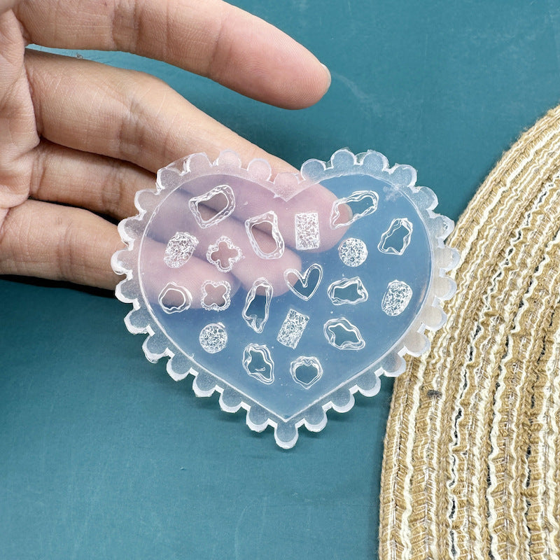 Silikon-Manikürform mit Blumenmotiv (nicht weißlich)