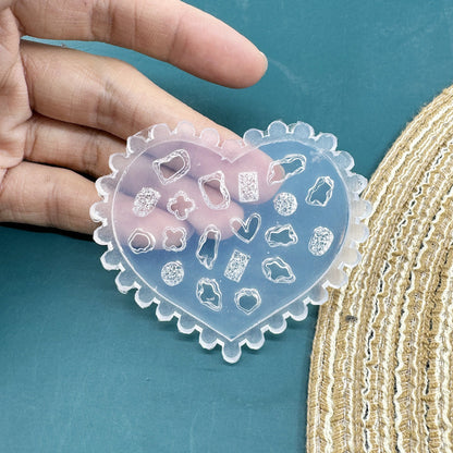 Silikon-Manikürform mit Blumenmotiv (nicht weißlich)