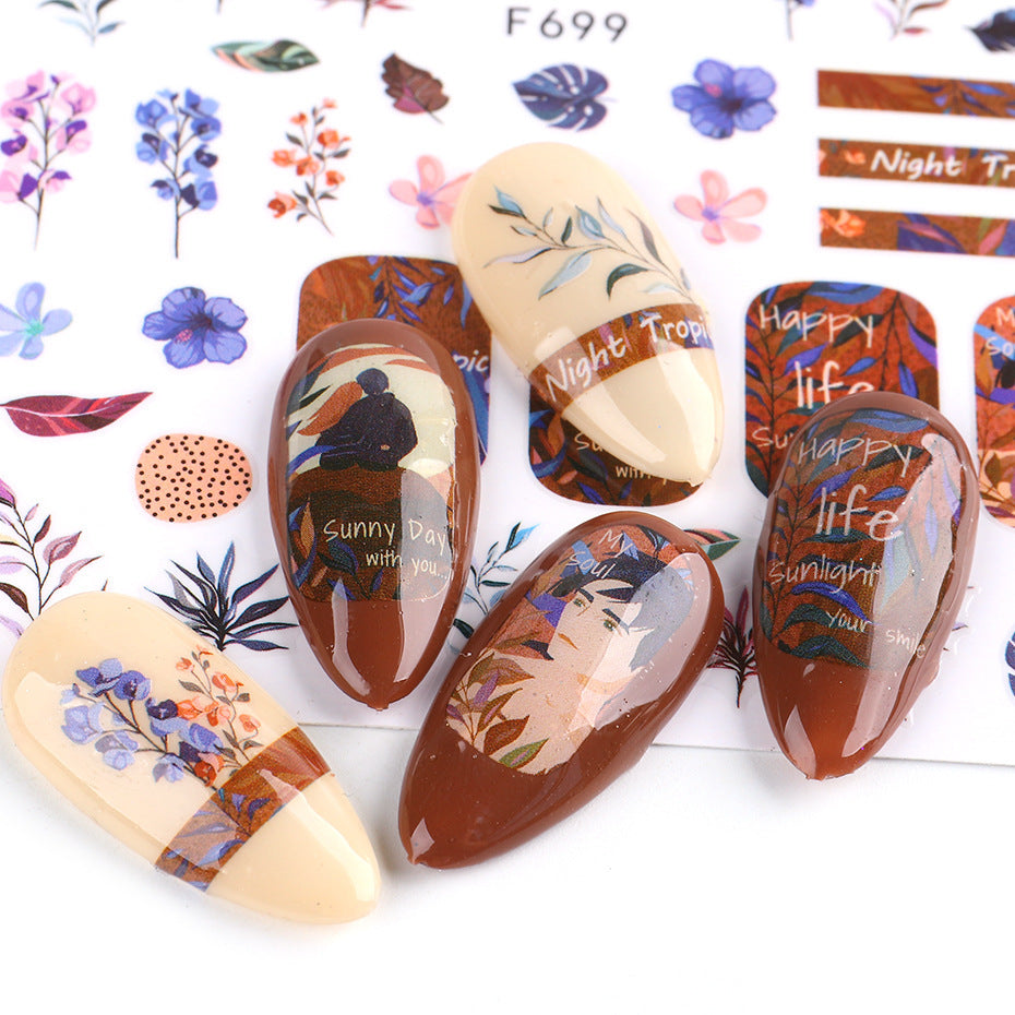 Nagelsticker Blumenmuster
