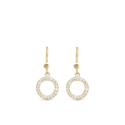 Hanging Topaz Circle ØreDrop Earringe - CHRISTINA