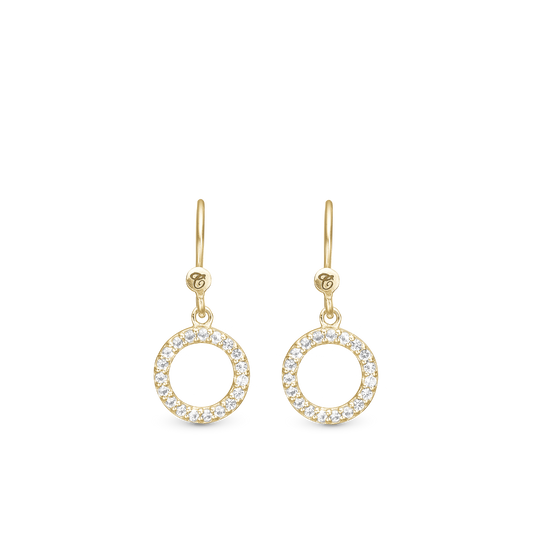 Hanging Topaz Circle ØreDrop Earringe - CHRISTINA