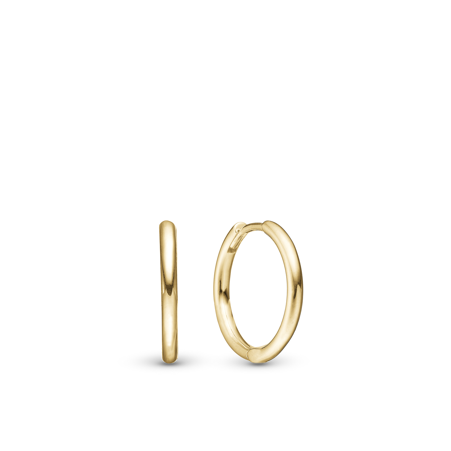 Shiny Hoops 13mm - Polished Gold Plated Sterling Silver