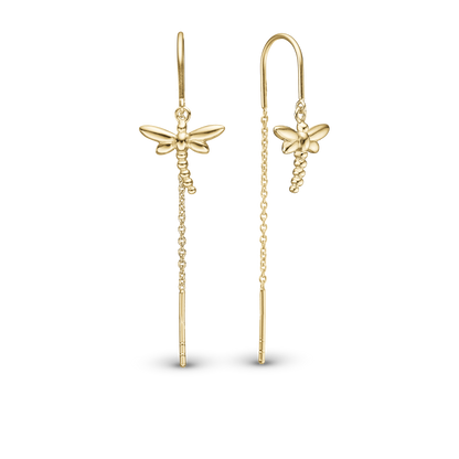 Dragonfly Dangle Earring - Gold Plated Sterling Silver