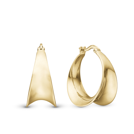 Ellipse Hoops - Gold Plated Sterling Silver