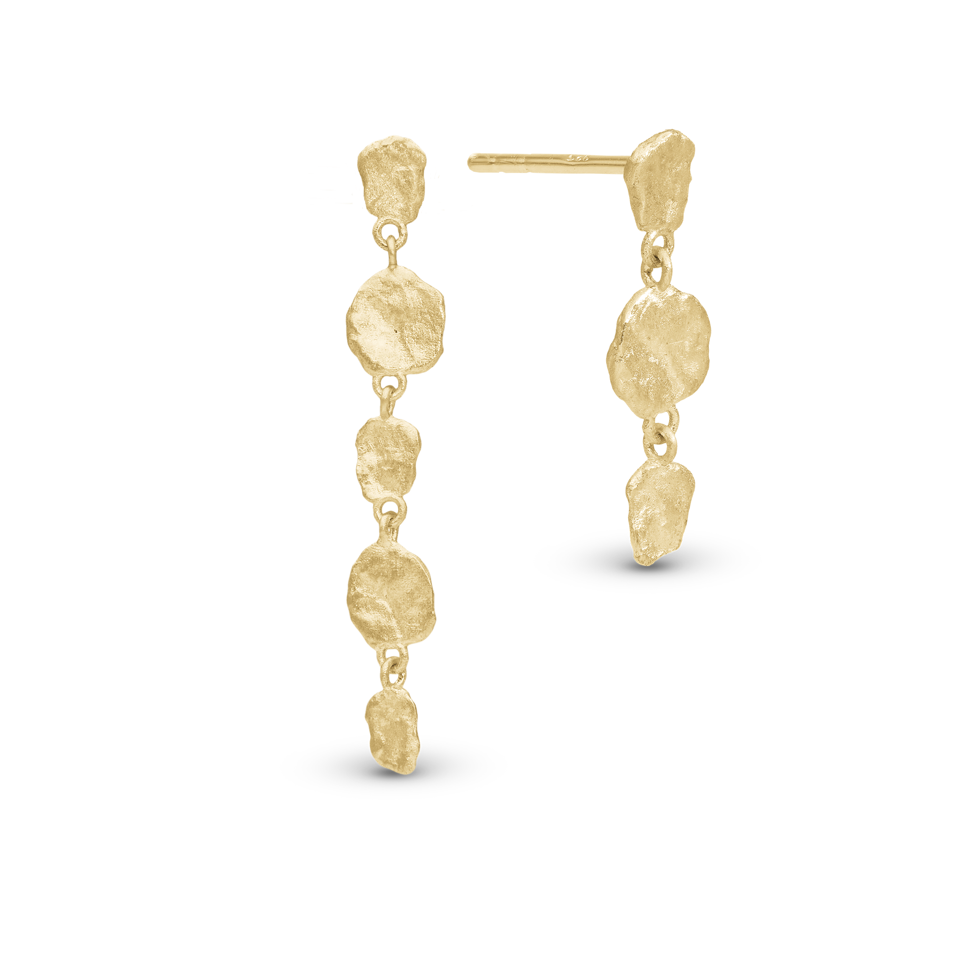 Antique Dangle Earring - Matte Gold Plated Sterling Silver