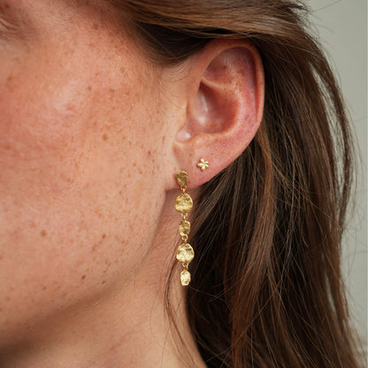 Antique Dangle Earring - Matte Gold Plated Sterling Silver