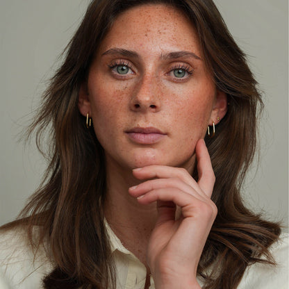 Rounded Hoops - Polished Gold Plated Sterling Silver