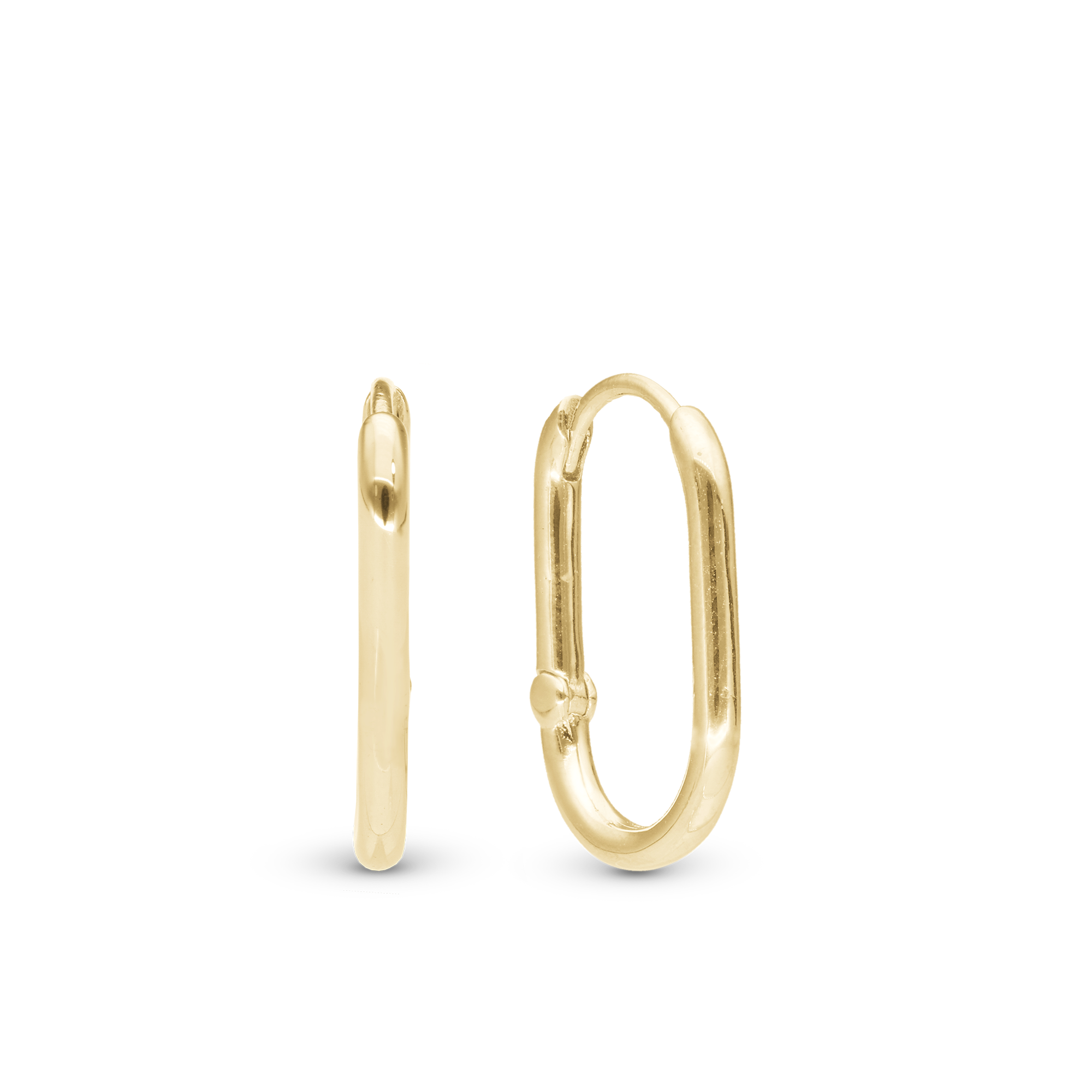 Rounded Hoops - Polished Gold Plated Sterling Silver