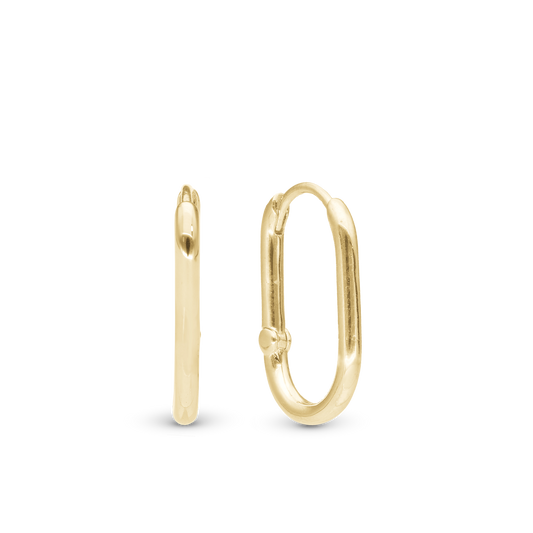 Rounded Hoops - Polished Gold Plated Sterling Silver