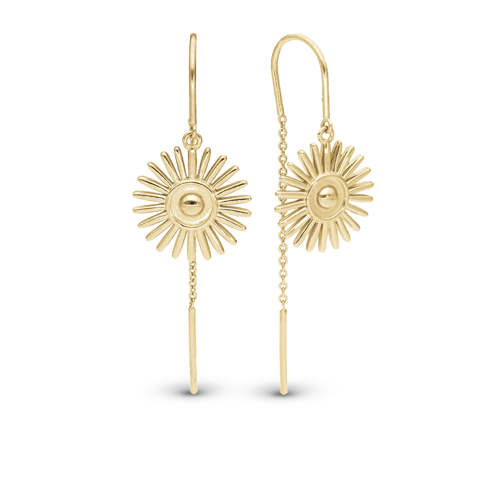 Sunshine Dangle Earring - Polished Gold Plated Sterling Silver