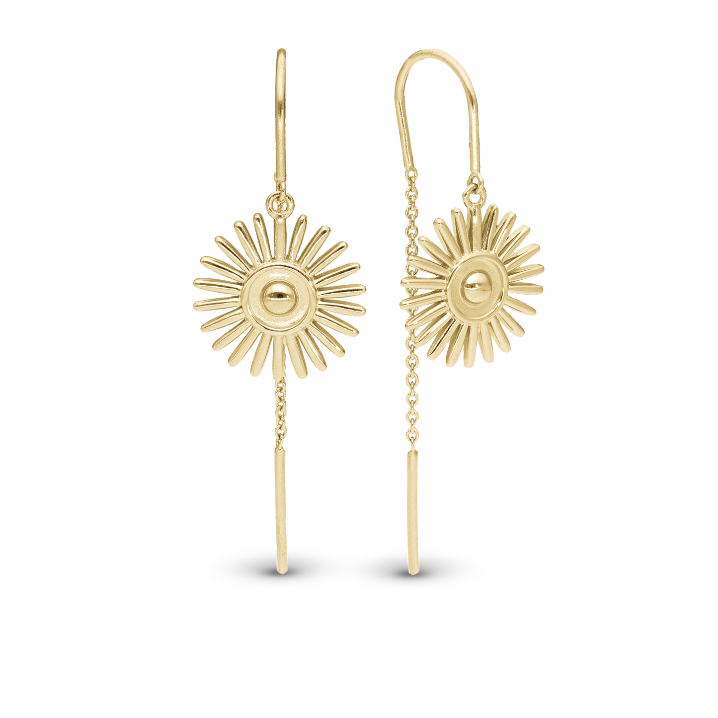 Sunshine Dangle Earring - Polished Gold Plated Sterling Silver