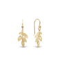 Leaf Beauty Dangle Earring - Brushed Gold Plated Sterling Silver