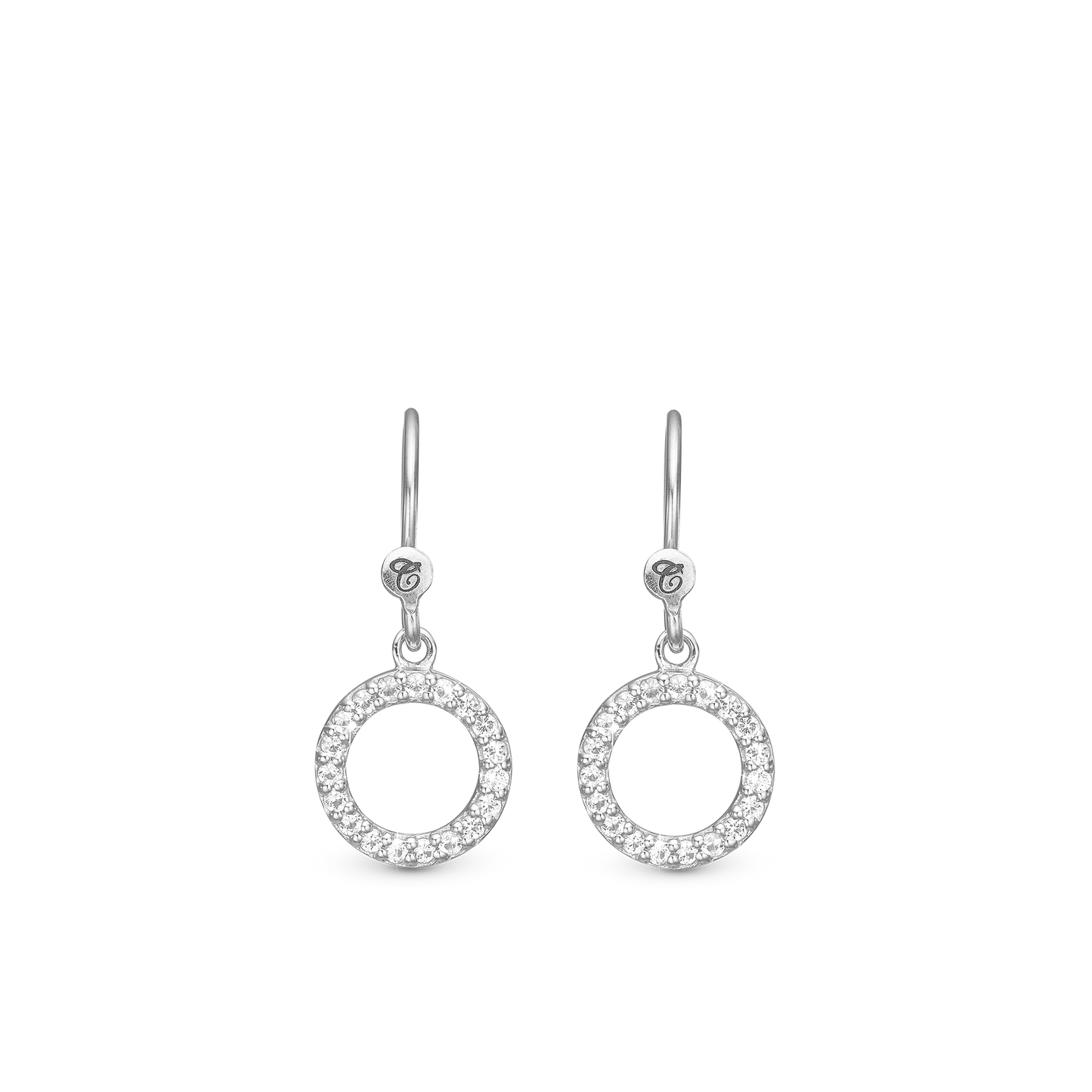 Hanging Topaz Circle ØreDrop Earringe - CHRISTINA