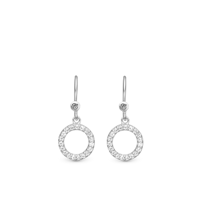 Hanging Topaz Circle ØreDrop Earringe - CHRISTINA