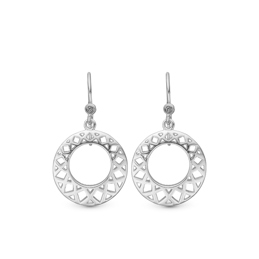 Circles of Happiness Dangle Earring - Polished Sterling Silver