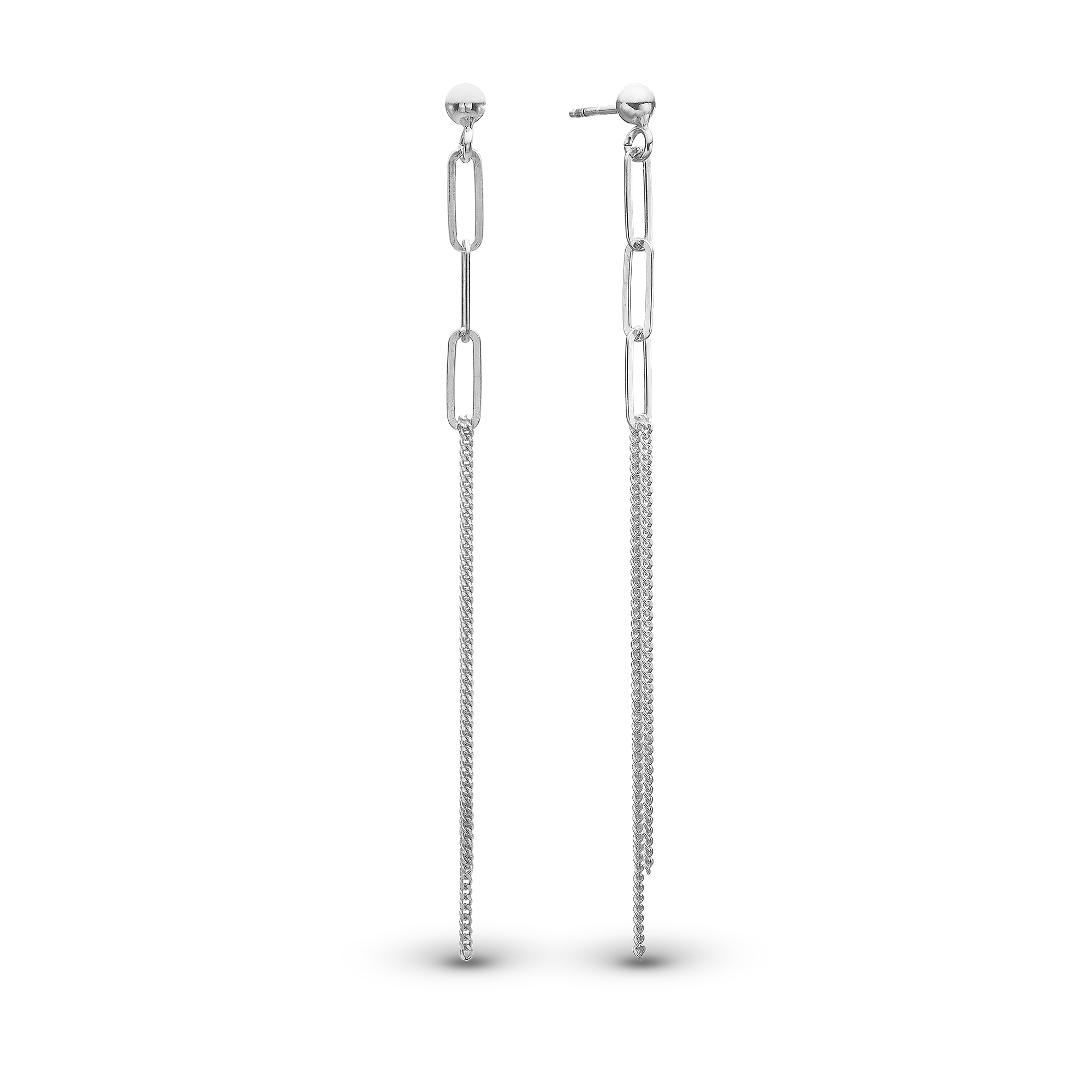 Joined Dangle Earring - Polished Sterling Silver