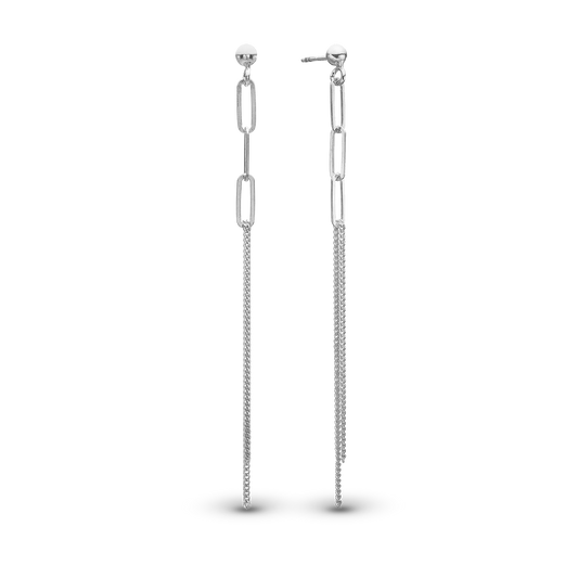 Joined Dangle Earring - Polished Sterling Silver