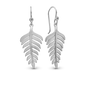 Fern Leaf Dangle Earring - Satin Sterling Silver