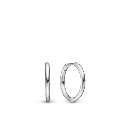 Shiny Hoops 13mm - Polished Sterling Silver