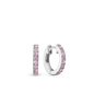 Pink Circles Hoops - Sterling Silver with 16 Pinke Cubic Zirkonia