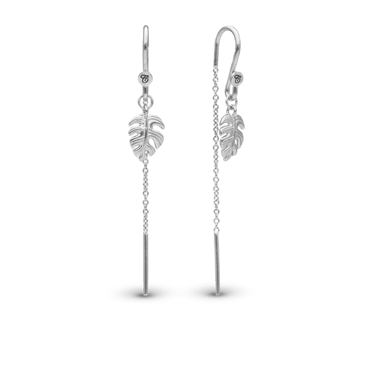 Long Rainforest Dangle Earring - Polished Sterling Silver