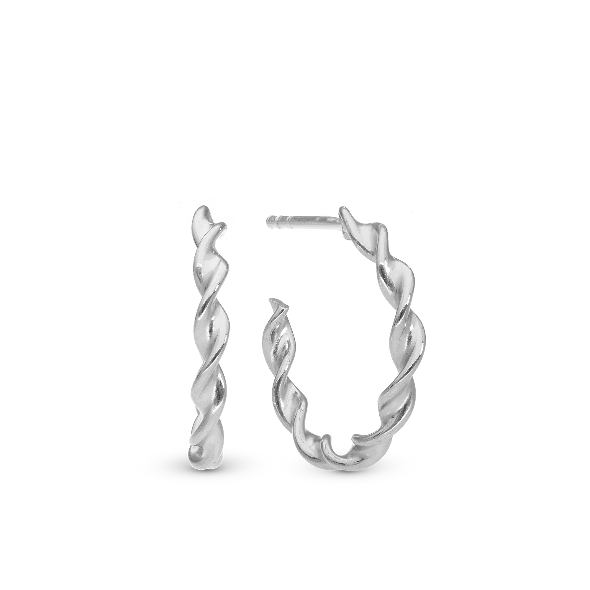 Large Twisted Hoops - Polished Sterling Silver