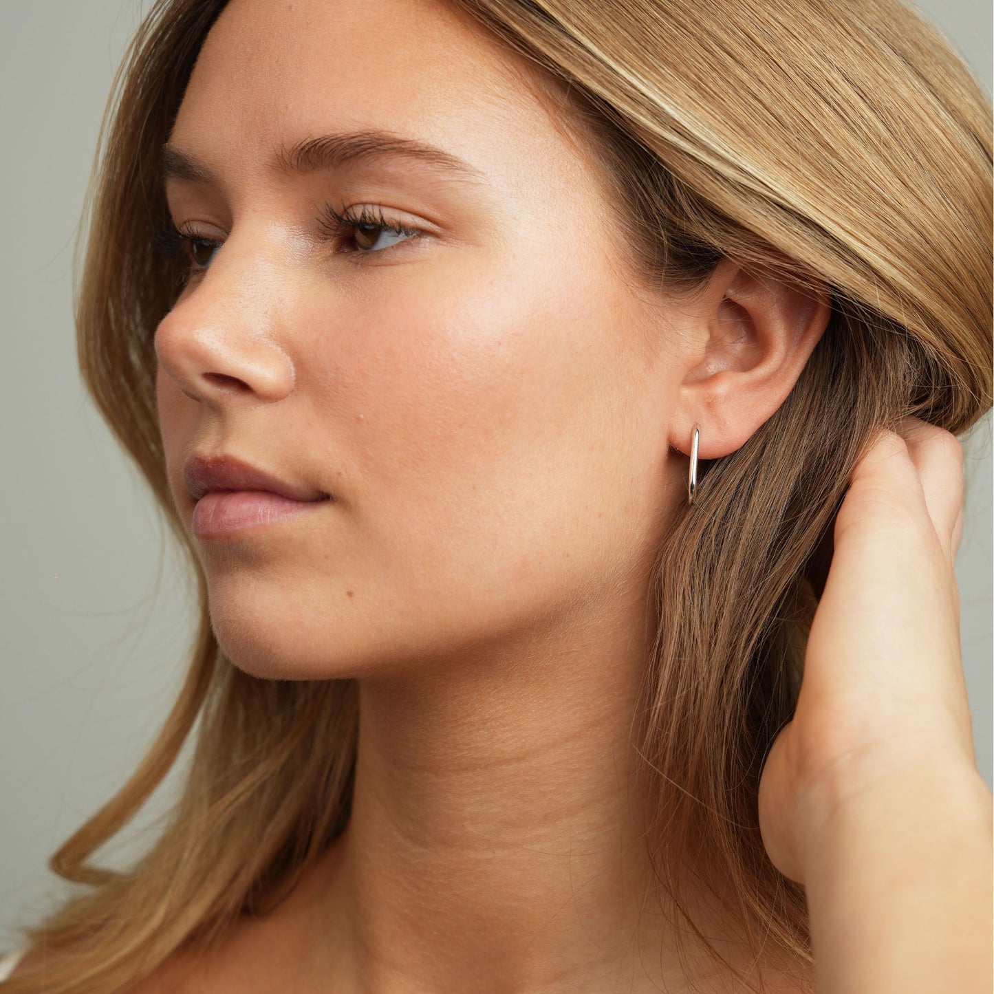 Rounded Hoops - Polished Sterling Silver