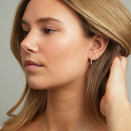 Rounded Hoops - Polished Sterling Silver