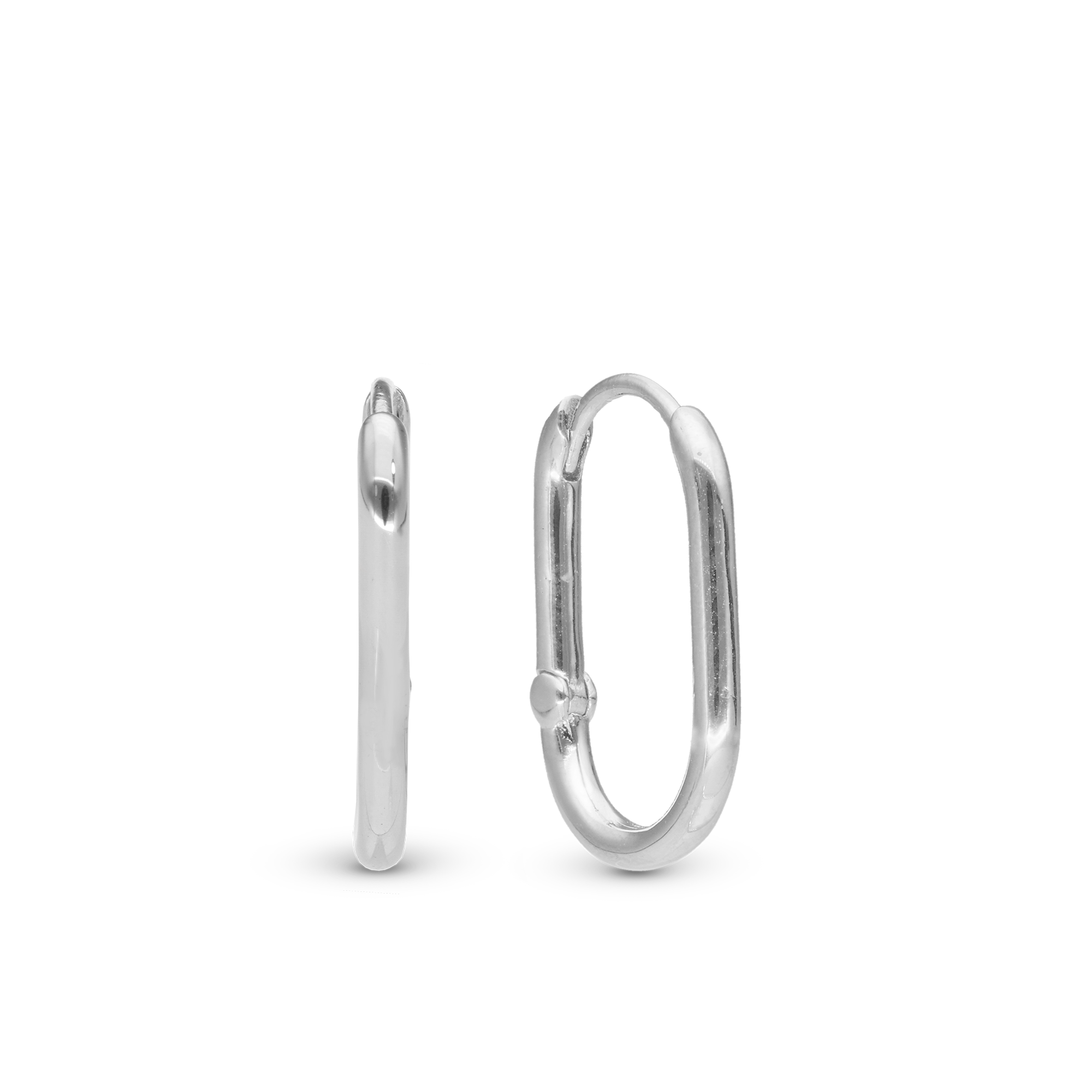 Rounded Hoops - Polished Sterling Silver