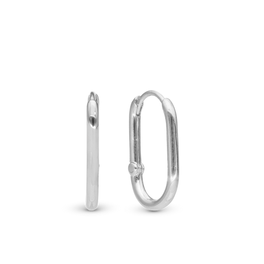 Rounded Hoops - Polished Sterling Silver