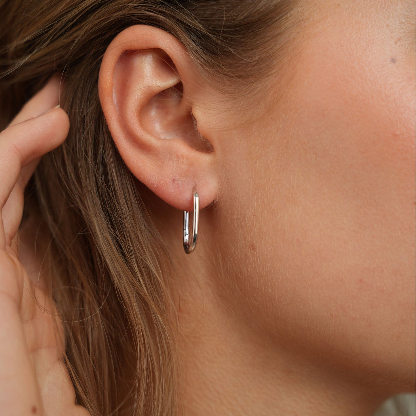 Rounded Hoops - Polished Sterling Silver