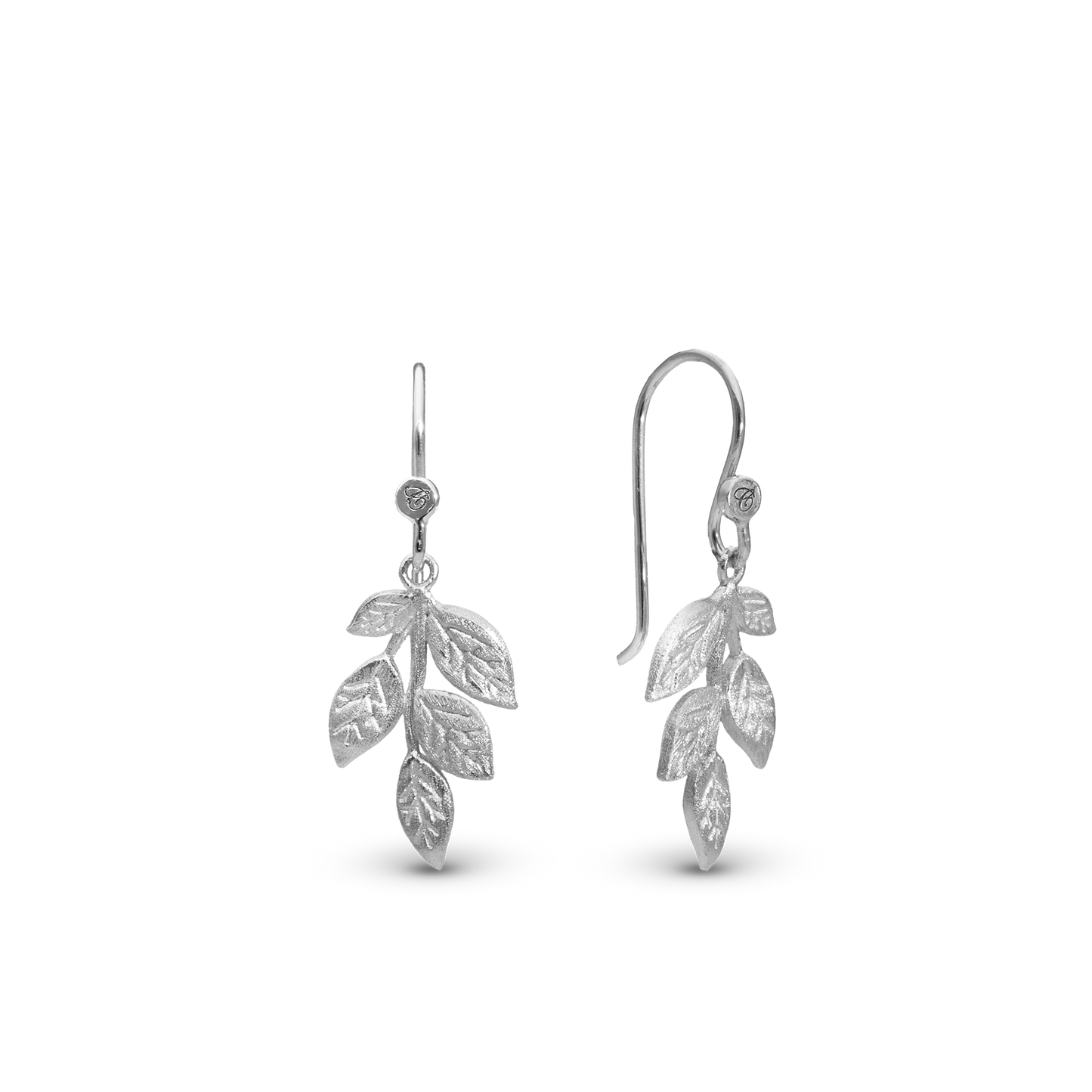 Leaf Beauty Dangle Earring - Brushed Sterling Silver