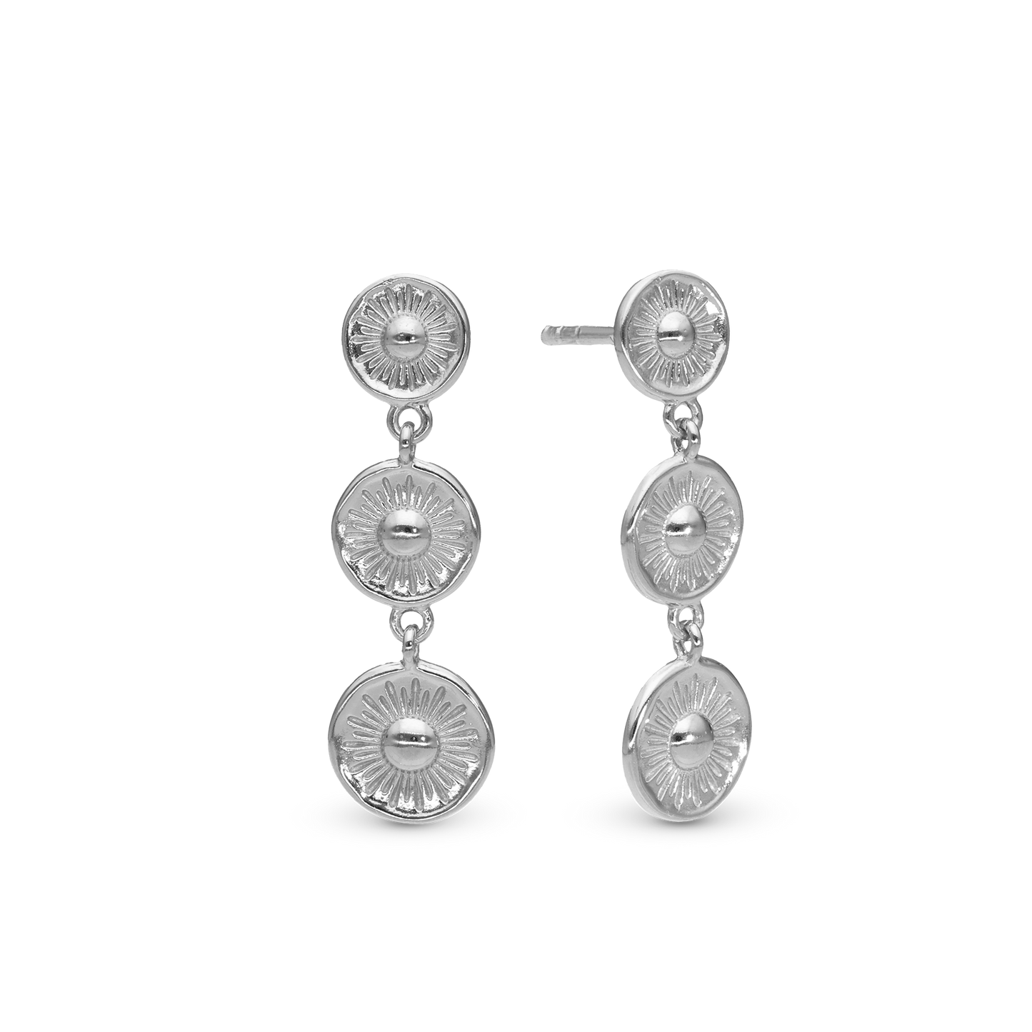 Magic Sun Dangle Earring - Polished Sterling Silver