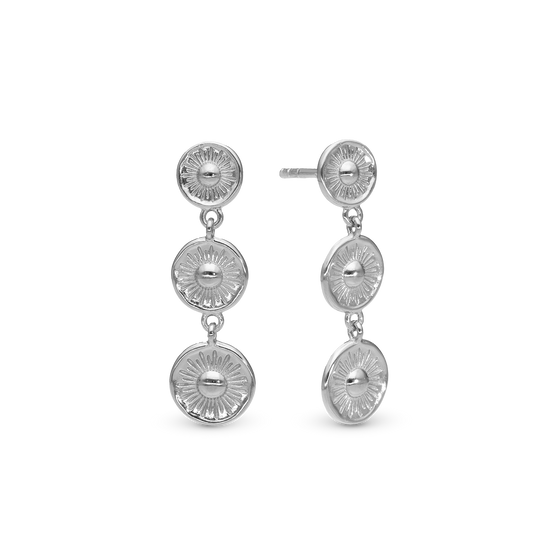 Magic Sun Dangle Earring - Polished Sterling Silver