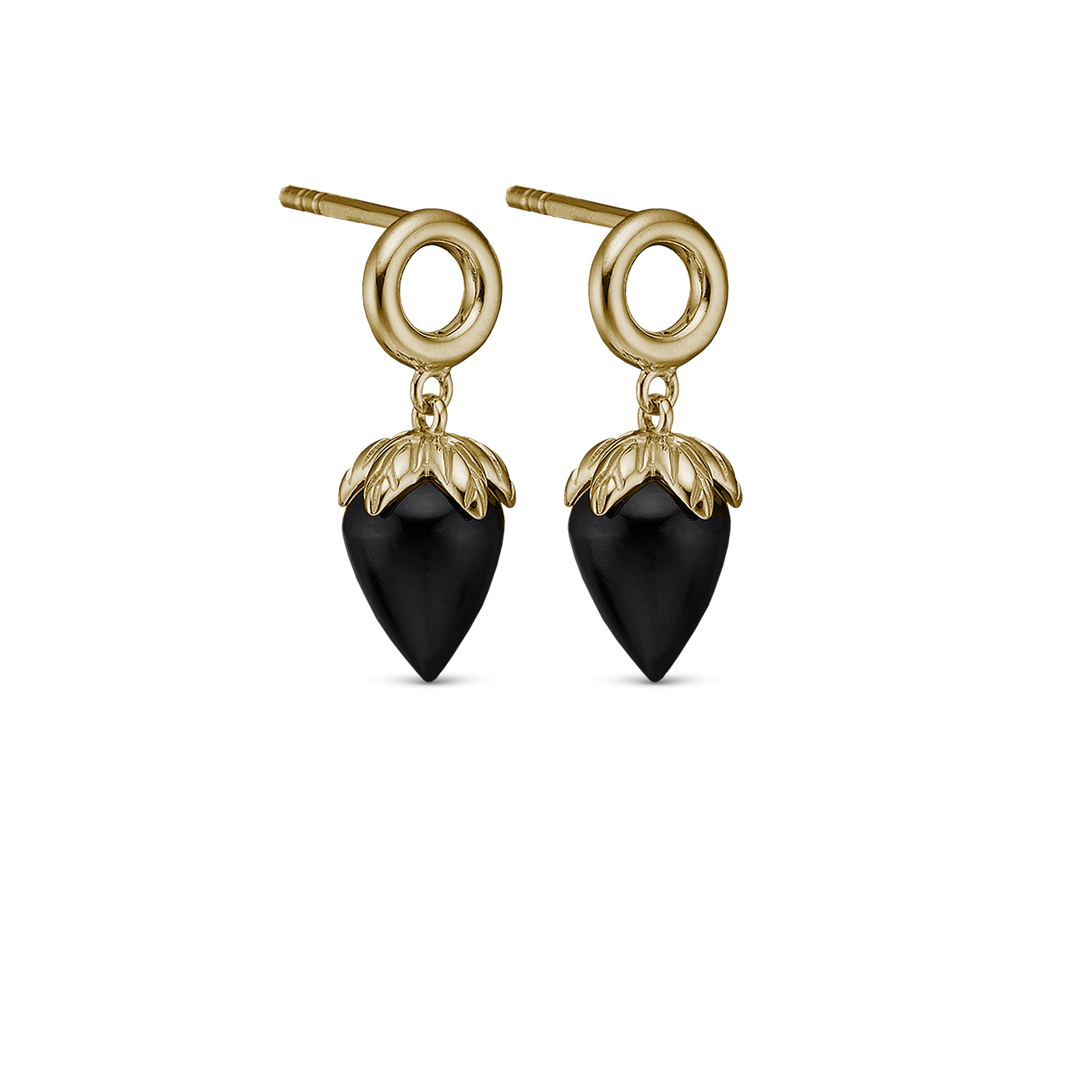 Black Chalcedony Stud Earrings - CHRISTINA